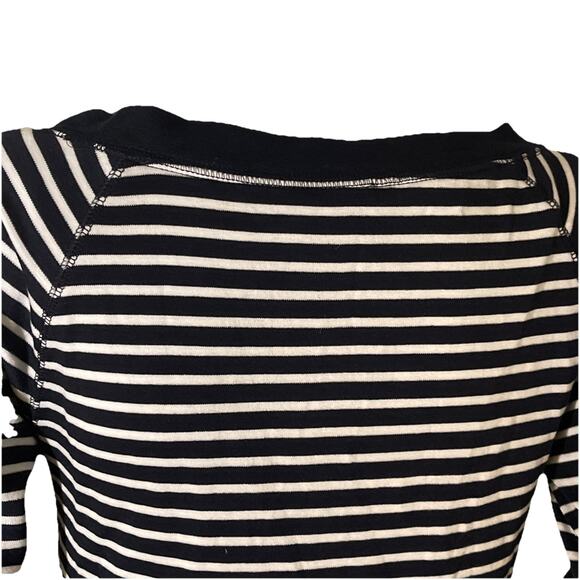 BANANA REPUBLIC Round Neck Navy & White Striped Pullover Sweatshirt Women's S - Picture 5 of 5